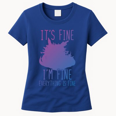 ItS Fine IM Fine Everything Is Fine Funny Cat Funny Gift Womens T-Shirt