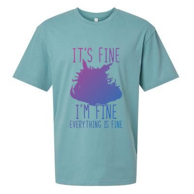 ItS Fine IM Fine Everything Is Fine Funny Cat Funny Gift Sueded Cloud Jersey T-Shirt
