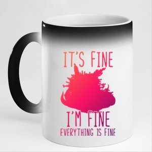 ItS Fine IM Fine Everything Is Fine Funny Cat Funny Gift 11oz Black Color Changing Mug