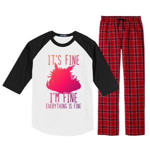 ItS Fine IM Fine Everything Is Fine Funny Cat Funny Gift Raglan Sleeve Pajama Set