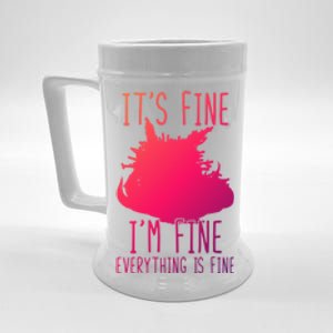 ItS Fine IM Fine Everything Is Fine Funny Cat Funny Gift Beer Stein