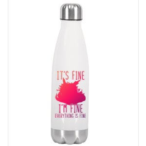 ItS Fine IM Fine Everything Is Fine Funny Cat Funny Gift Stainless Steel Insulated Water Bottle