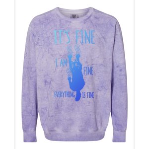 ItS Fine IM Fine Everything Is Fine Scratching Cat Funny Gift Colorblast Crewneck Sweatshirt