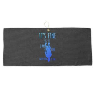 ItS Fine IM Fine Everything Is Fine Scratching Cat Funny Gift Large Microfiber Waffle Golf Towel