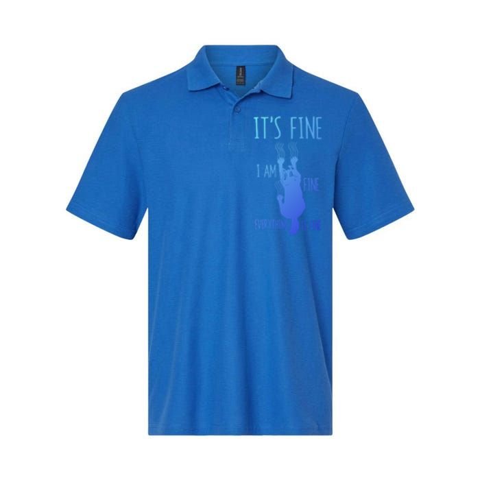 ItS Fine IM Fine Everything Is Fine Scratching Cat Funny Gift Softstyle Adult Sport Polo