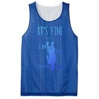 ItS Fine IM Fine Everything Is Fine Scratching Cat Funny Gift Mesh Reversible Basketball Jersey Tank