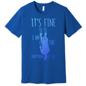 ItS Fine IM Fine Everything Is Fine Scratching Cat Funny Gift Premium T-Shirt