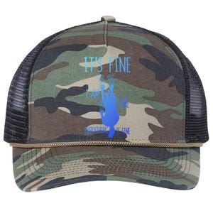 ItS Fine IM Fine Everything Is Fine Scratching Cat Funny Gift Retro Rope Trucker Hat Cap