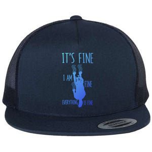 ItS Fine IM Fine Everything Is Fine Scratching Cat Funny Gift Flat Bill Trucker Hat