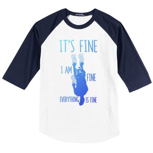 ItS Fine IM Fine Everything Is Fine Scratching Cat Funny Gift Baseball Sleeve Shirt