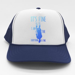 ItS Fine IM Fine Everything Is Fine Scratching Cat Funny Gift Trucker Hat