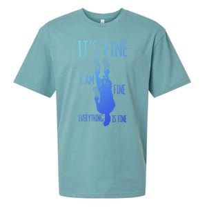 ItS Fine IM Fine Everything Is Fine Scratching Cat Funny Gift Sueded Cloud Jersey T-Shirt