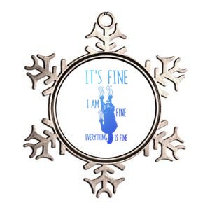 ItS Fine IM Fine Everything Is Fine Scratching Cat Funny Gift Metallic Star Ornament