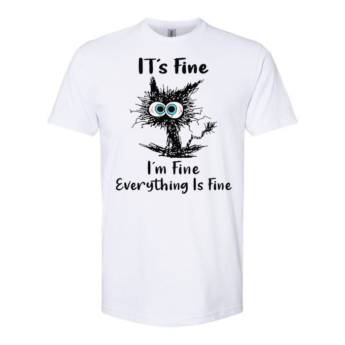 It's Fine I'm Fine Everything Is Fine Funny Black Cat Women Softstyle CVC T-Shirt