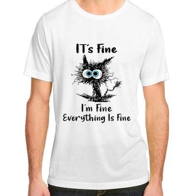 It's Fine I'm Fine Everything Is Fine Funny Black Cat Women Adult ChromaSoft Performance T-Shirt