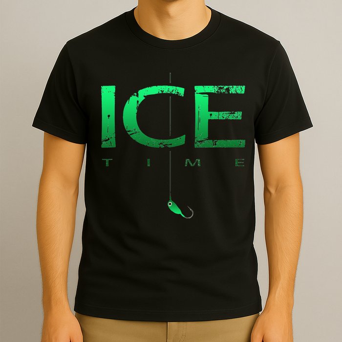 Ice Fishing - Ice Time with Ice Jig - Ice Fisherman T-Shirt