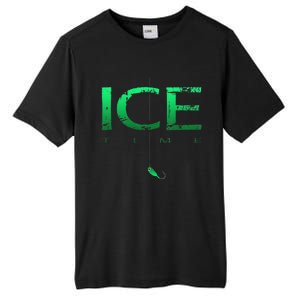 Ice Fishing - Ice Time with Ice Jig - Ice Fisherman Tall Fusion ChromaSoft Performance T-Shirt