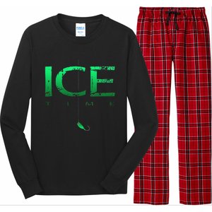 Ice Fishing - Ice Time with Ice Jig - Ice Fisherman Long Sleeve Pajama Set