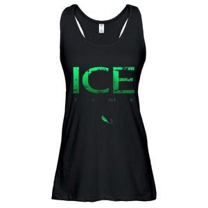 Ice Fishing - Ice Time with Ice Jig - Ice Fisherman Ladies Essential Flowy Tank