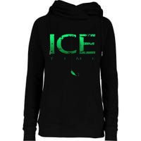 Ice Fishing - Ice Time with Ice Jig - Ice Fisherman Womens Funnel Neck Pullover Hood