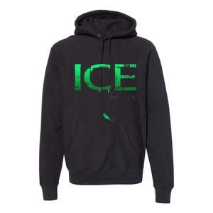 Ice Fishing - Ice Time with Ice Jig - Ice Fisherman Premium Hoodie