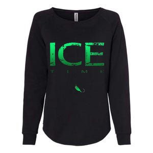 Ice Fishing - Ice Time with Ice Jig - Ice Fisherman Womens California Wash Sweatshirt