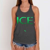 Ice Fishing - Ice Time with Ice Jig - Ice Fisherman Women's Knotted Racerback Tank