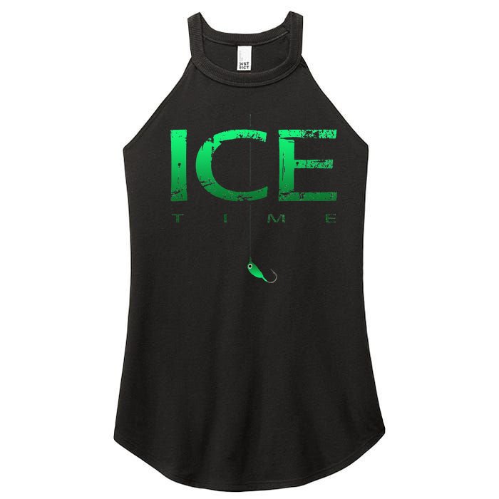 Ice Fishing - Ice Time with Ice Jig - Ice Fisherman Women's Perfect Tri Rocker Tank