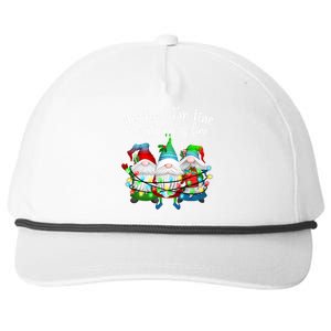 Its Fine Im Fine Everything Is Fine Gnome Christmas Lights Gift Snapback Five-Panel Rope Hat