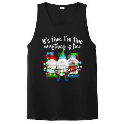 Its Fine Im Fine Everything Is Fine Gnome Christmas Lights Gift PosiCharge Competitor Tank