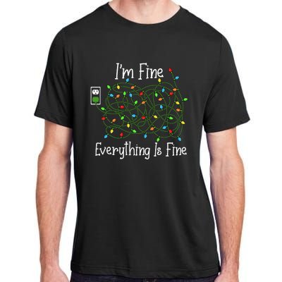 It's Fine I'm Fine Everything Is Fine Funny Christmas Lights  Adult ChromaSoft Performance T-Shirt