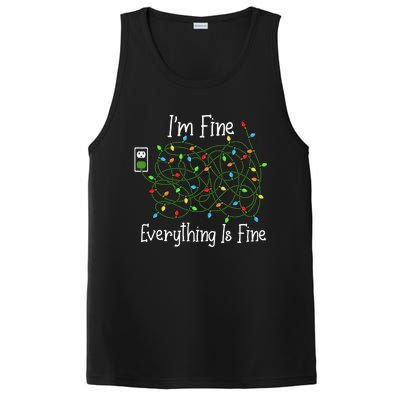 It's Fine I'm Fine Everything Is Fine Funny Christmas Lights  PosiCharge Competitor Tank