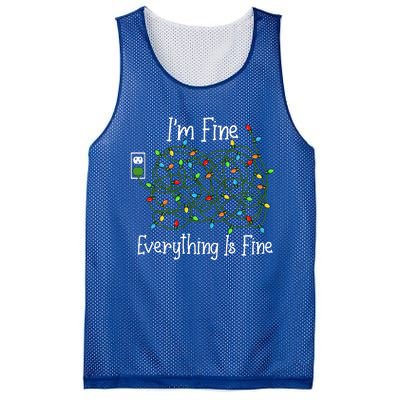 It's Fine I'm Fine Everything Is Fine Funny Christmas Lights  Mesh Reversible Basketball Jersey Tank