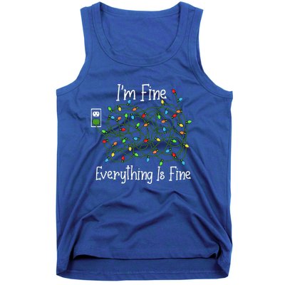 It's Fine I'm Fine Everything Is Fine Funny Christmas Lights  Tank Top