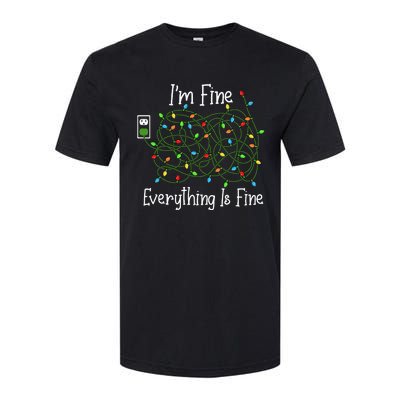 It's Fine I'm Fine Everything Is Fine Funny Christmas Lights  Softstyle CVC T-Shirt