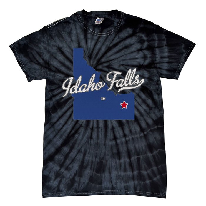 Idaho Falls Idaho ID Map Tie-Dye T-Shirt