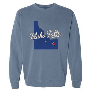 Idaho Falls Idaho ID Map Garment-Dyed Sweatshirt