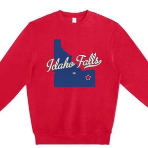 Idaho Falls Idaho ID Map Premium Crewneck Sweatshirt