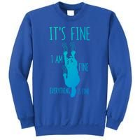 ItS Fine IM Fine Everything Is Fine Scratching Cat Funny Gift Sweatshirt