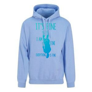 ItS Fine IM Fine Everything Is Fine Scratching Cat Funny Gift Unisex Surf Hoodie