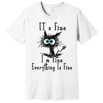 Its Fine Im Fine Everything Is Fine Funny Cat Premium T-Shirt