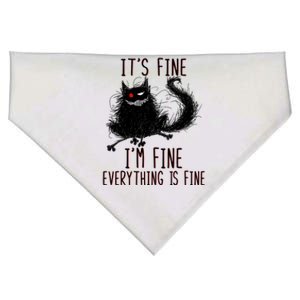 It's Fine I'm Fine Everything Is Fine Funny Black Cat USA-Made Doggie Bandana