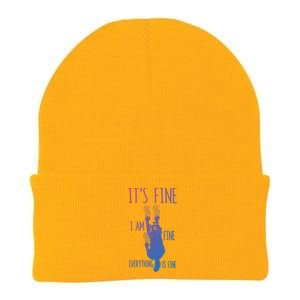 ItS Fine IM Fine Everything Is Fine Scratching Cat Funny Gift Knit Cap Winter Beanie