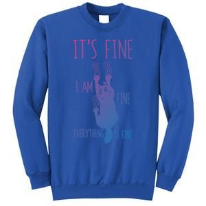 ItS Fine IM Fine Everything Is Fine Scratching Cat Funny Gift Sweatshirt