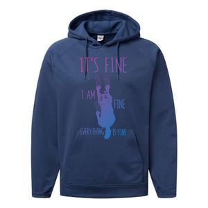 ItS Fine IM Fine Everything Is Fine Scratching Cat Funny Gift Performance Fleece Hoodie