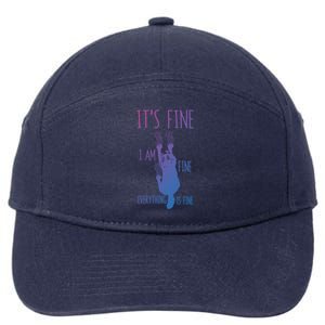 ItS Fine IM Fine Everything Is Fine Scratching Cat Funny Gift 7-Panel Snapback Hat