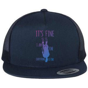 ItS Fine IM Fine Everything Is Fine Scratching Cat Funny Gift Flat Bill Trucker Hat