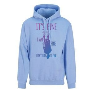 ItS Fine IM Fine Everything Is Fine Scratching Cat Funny Gift Unisex Surf Hoodie