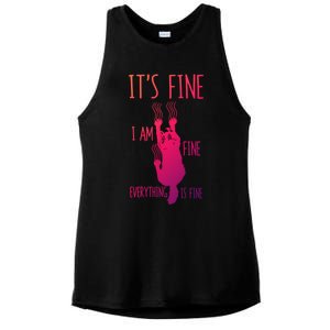 ItS Fine IM Fine Everything Is Fine Scratching Cat Funny Gift Ladies PosiCharge Tri-Blend Wicking Tank