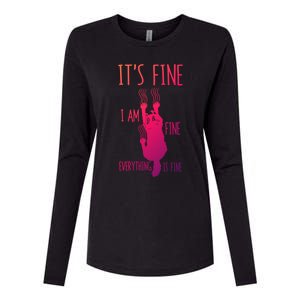 ItS Fine IM Fine Everything Is Fine Scratching Cat Funny Gift Womens Cotton Relaxed Long Sleeve T-Shirt